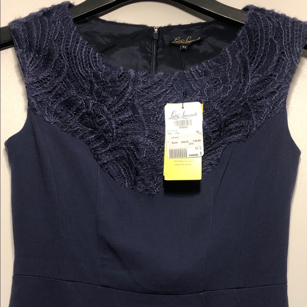Luisa Spagnoli Navy Midi Dress